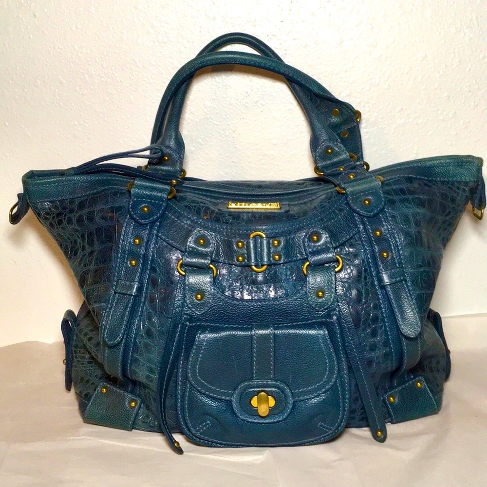 Lockheart Michelle Dark Blue Croc Tote